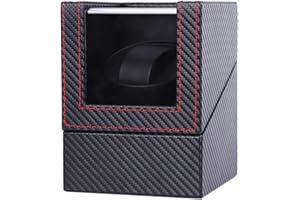 Eyeleaf Remontoir Montre Automatique Boîte Cuir Vitrine Acrylique Rotation Silencieux Cadeau pour 1 Montre