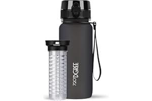 720°DGREE Gourde d'Eau 650ml “uberBottle“ +Fruit-Infuseur, softTouch - Sans BPA, Anti-fuite - Bouteille, water bottle idéale pour Enfants, École, Sport, Randonnée, Camping, Université, Voyage, Travail