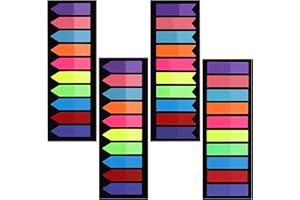 VETPW 800 Piezas Vistoso Notas Adhesivas Índices Tabs, Marcador de Página, Impermeable Fluorescente Notas Etiquetas Adhesivas de Papel para Libros Colegio Oficina, 10 Colores