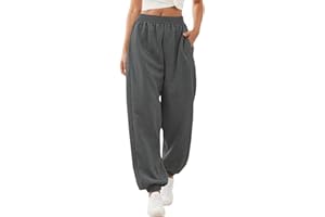 Neteson Pantaloni Sportivi Donna Larghi Vita Alta Pantaloni della Tuta Yoga con Tasche Pantaloni da Jogging Casual a Gamba Larga per Fitness Sport Jogger Running