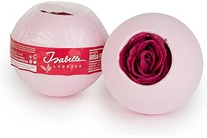 Isabelle Laurier - Bombe de bain effervescente pour Enfant et Adulte - Boule de bain Senteur Rose - 97% d'ingrédients Naturels - ROSA ROSA