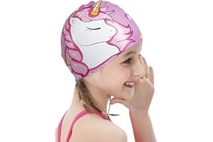 Swim Apex Badekappen für Kinder, Jungen und Mädchen,Ungiftiges Silikon, rutschfest,Wasserdicht Babyweiche,Silikonbedruckte Badekappen für Langes und Kurzes Haar