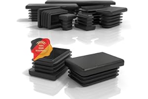 PD® Lamellenstopfen 40x30 mm für Vierkantrohr (Außenmaß) | Endkappen Rechteckig aus PE Kunststoff | Rohrstopfen zur Rohrabdeckung von Metallrohr & Aluprofil | Rechteckstopfen Schwarz | 4 Stück
