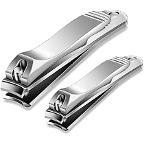 IPNSDON Nagelknipser Set – 2er Pack Mit Gerader Und Gebogener Klinge, Edelstahl, Schwarz, Für Finger- Und Zehennägel, Scharf Und Präzise