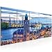 Produktbild Bilder Stadt Hamburg Wandbild 200 x 80 cm Vlies - Leinwand Bild XXL Format Wandbilder Wohnzimmer Wohnung Deko Kunstdrucke Blau 5 Teilig -100% MADE IN GERMANY - Fertig zum Aufhängen 603055a
