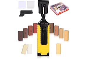 FAOKZE Laminat Reparaturset,19 Stück Holz Parkett Reparaturset,Profi Holzkitt mit 11 Hartwachs Stangen in verschiedenen Farben,für Holzoberflächen aller Art,Deckt Laminatboden Flecken,Loch,Kratzer,Risse