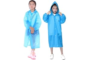YIPUETERNITY Dziecięce wodoodporne ponczo przeciwdeszczowe, z tworzywa EVA, płaszcz przeciwdeszczowy z kapturem i guzikiem, dla dziewcząt i chłopców, unisex, odzież przeciwdeszczowa, płaszcz przeciwdeszczowy,