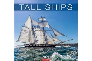 Tall Ships Kalender 2024. Großartige Fotos majestätischer Segelschiffe in einem großen Wandkalender. Das Querformat bringt die Windjammer in diesem großen Kalender perfekt zur Geltung.