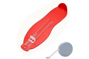 DOKEI Medidor de Pies, Dispositivos de Medición de Zapatos Adultos y Niños Medidores de Calzado 18 a 47 Regla de Medición de la Longitud del Pie con Cinta Métrica 1.5m