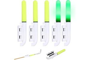 DORCCSI Bâtons Lumineux De Pêche 5pcs Grands Bâtons Lumineux LED pour Alarme De Morsure De Pêche Lumière De Canne À Pêche Étanche Ne Tombe Pas De Pointe De Tige Bâtons Lumineux pour Accessoire De Pêche