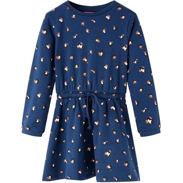VidaXL Kinderkleid Mit Streifen – Elastischer Bund, Aus Baumwolle, Für Mädchen 1,5–10 Jahre