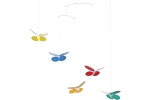 Flensted Mobiles Butterflies Mobile, Steel, Multi-Colour, 68 x 45 cm