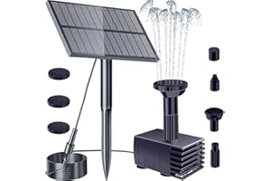 ‎BILING Biling Solar Brunnenpumpen Solar Springbrunnen für Außen, Teichpumpe Solar Wasserspiel Solarbrunnen für Draussen mit Filter Solarpumpe für Brunnen 6 Düsen für Kolibribad, Teich, Pool, Aquarium