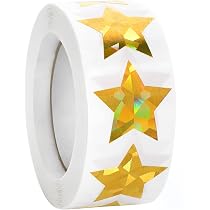 Small Foil Stars 500 Gold Glitter Star Stickers - 1 Inch Holographic ...