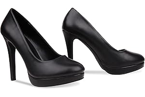 Bismaa Mens Womens Drag Queen Cross Dresser HIGH Heel Round Toe Court Shoes Big Sizes UK 9,10,11,12