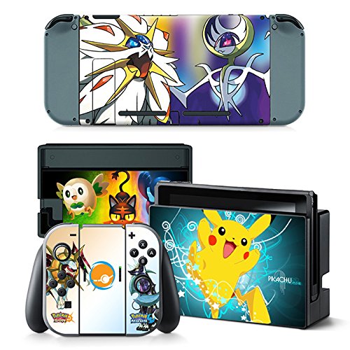 Preisvergleich Produktbild THTB Nintendo Switch + Controller Aufkleber Schutzfolien Set - Pokemon (3) / Switch
