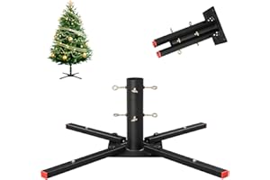 FLY HAWK Soporte para Arboles de Navidad, Soporte Universal Robusto y Plegable de Metal para Troncos con Diámetro de 5.5cm para Arboles de Navidad Artificiales de 122-305 cm/Negro