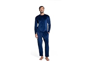 LAVENZO Roberto Garino Pyjama d'hiver en polaire chaud à manches longues élégant fabriqué en Italie – Pyjama deux pièces – Idée cadeau pour garçon