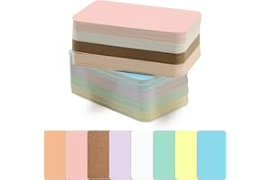 Fatiya 240Pcs Small Blank Paper Message Note Business Cards, 8 Pastel Colors (Green, Purple, Blue, Yellow, Brown, Pink, Orange), 3.5x2'' Mini Index Cards for Gift, Study, Office