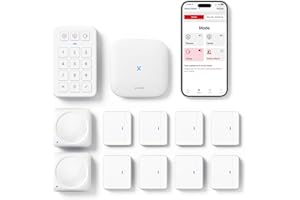X-Sense Sistema di Allarme WiFi con App per Casa e Appartamento, Sistema di Allarme Smart con Sensore per Porta e Finestra, Sensore di Movimento, Tastiera con Tasto Panico, Incluso Stazione Base, AS12