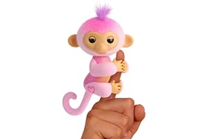 Fingerlings 2023 Nouveau Singe interactif réagit au Toucher - Plus de 70 Sons et réactions - Harmonie (Rose)