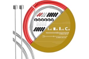 TAPKUA Set di Cavi Cambio Bicicletta, 2500mm Cavi per Cambio e 3M Tubo Flessibile, per Mountain Bike Bici da Strada BMX Bici Pieghevoli ecc
