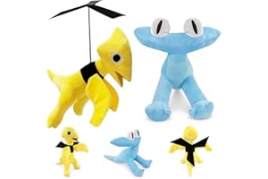 BGTLJKD Rainbow Friends Chapter 2 Peluche Cyan and Yellow, Rainbow Friends Chapter 2 Plush, Juguete de Peluche Rainbow Friends para Halloween Navidad y Amantes de los Juegos, Regalos para Niños y Niñas (A)
