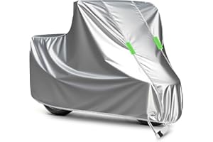 D-Lumina Funda Moto Impermeable, Poliéster 210D Antirrobo Universal, para La Mayoría de Motocicletas,Scooter,Vespa,Etc. (265x105x125cm) XXL