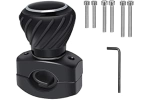 TONGBOKE Universal Lenkradknauf Spinner, Lenkradknauf Traktor, Steuerrad Drehknopf, Lenkradspinnknopf Lenkhilfe, Universelles Lenkrad Drehknopf für KFZ, LKW, Traktor, Gabelstapler usw | Schwarz (1)