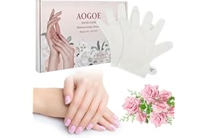 AOGOE Mascarilla para Manos, 6 Pares Guantes Hidratantes Mascarilla Aroma de Rosa con Niacinamida, Blanqueador Manos Guantes Hidratantes para Pieles Secas, Ásperas y Agrietadas para Hombres y Mujeres