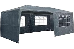 MaxxGarden gazebo 3x6 m - carpa de jardín - carpa para fiestas - 18m² - protección UV 50+ - impermeable - 4 paneles laterales - antracita