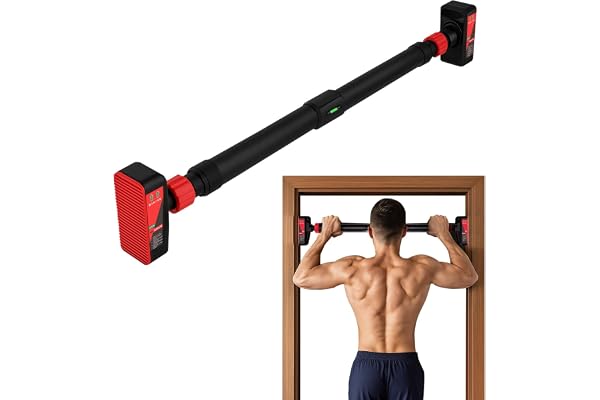 Maxpro Premium Pull Up Bar for Home Workout, Adjustable Rod 93-125cm width, Wall Mounted without Screws, Max Load 200kgs, Anti-Skid Grip for Pull-Ups, Chin-Ups, Push-Ups, Sit-Ups,Stretching Adjustable Upper Body, Core Workout Pullup Bar for Kids(MP3002)