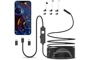 AOPICK Endoskopkamera mit Licht, 1080P HD Endoskop-Kamera Handy mit Licht Wasserdichtes Ip67 Kein WLAN Erforderlich Inspektionskamera Kanal-kamera Handy mit 8 LED Licht für Android & iOS, Tablet (16.4 ft/5m)