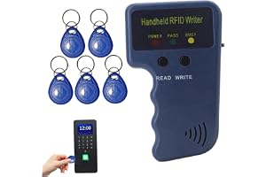 Rfid Reader Writer Duplicator, Rfid Reader Writer Set 125 KHz Närhets-ID Duplicator Handhållen med 5 skrivbara nyckelringar