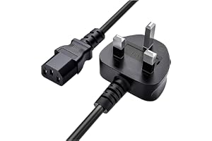 S-TEK [1.8m/6ft] Desktop Power Cable - Reliable Pure Copper Wire for Computers, TVs, Monitors, and More
