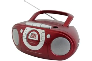 Soundmaster SCD5100 Radio Lecteur Cassette et CD Rouge