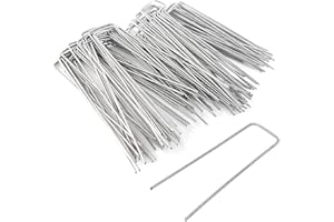 LZYMSZ 200 piezas de grapas galvanizadas de 14 cm para jardín, paisaje, estacas de jardín en forma de U para asegurar tela de barrera de malezas, vallas, mangueras, goteros de césped
