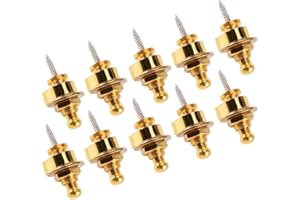 Tbest dunlop gold guitar strap locks,10Pcs/Sac Métal Guitare rap Serrures et Boutons Anti-Slip rap Locks replacement pour Acouique Guitare électrique Basse Acouique(or)