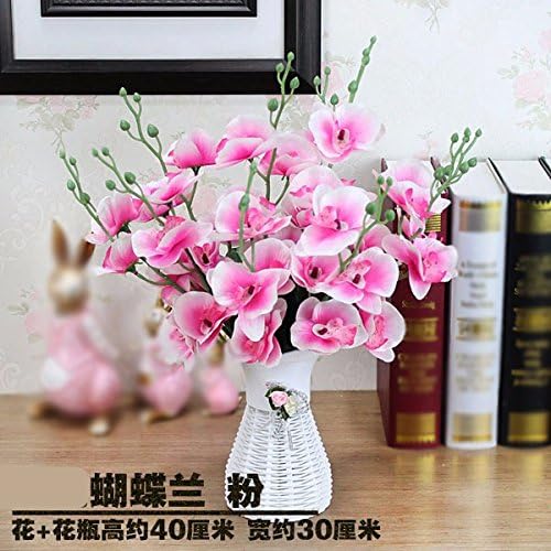 LSRHT Artificial Flowers Green planting flowers Orchid Hibiscus Romantic Bouquet Ideal For Home Decor Room Garden Party Wedding Showing