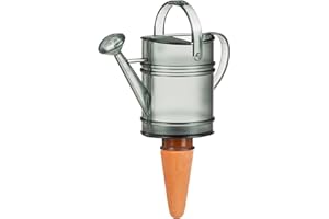 ‎SCHEURICH Scheurich Wasserspender Nelly | 1x Grau | 110 ml Füllmenge | Bewässerungskugel klein mit Ton Fuß | Wasserspender Pflanzen und Blumen Terrakotta Stiel