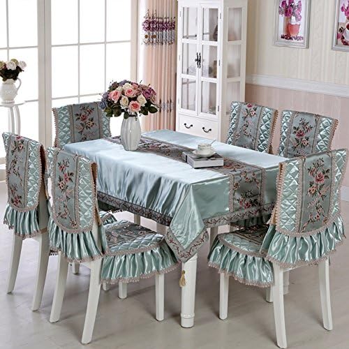 YYHSO Chair Packages Cover,Embroidery Home Luxury Make-up Table Tablecloth,A Fabric Table Cloth Seat Covers Upholstery Kit-A 130*180cm(51x71inch)