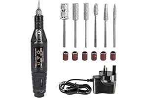 LIUAN Nail Drill Electric Nail File Adjustable Speed Portable with 6 Drill Bits and Sanding Bands Electric Manicure Pedicure Kit Nail Drill for Acrylic Nails Gel Nails