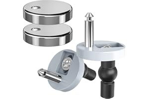 Quick Release Toilet Seat Fixings, AncableTop Universal Toilet Seat Hinge Fittings for WC Toilet Blind Holes 2 Pack