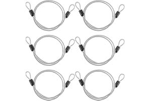 GORGECRAFT 6 pz. Cavo di Sicurezza In Acciaio Da 80cm Filo In Acciaio Inossidabile Da 4mm Cavo di Sicurezza per Impieghi Gravosi con Estremità A Doppio Anello Catene di Sicurezza Intrecciate Rivestite