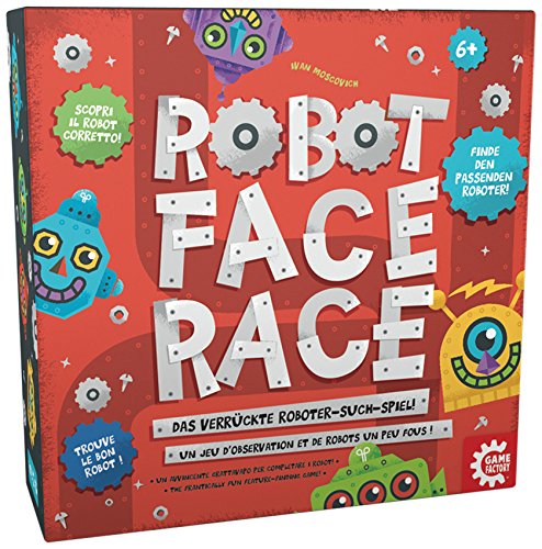GAMEFACTORY Game Factory 76146 - Robot Face Race, Gioco da tavola con Istruzioni multilingue, 2-4 Giocatori