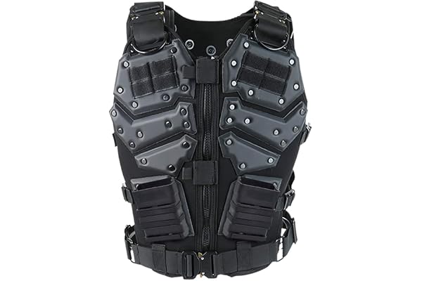 NC Gilet Tactique Réglable Airsoft Paintball, Gilet D'armure Tactique D'entraînement Au Combat En Plein AirUniforme Militaire Avec Plaque De pocheGilet De Protection De la Poitrine