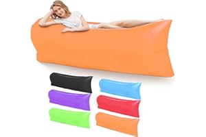 ‎KEEPAA KEEPAA Aufblasbares Camping Luftsofa: luftcouch mit Tragbarem Paket für Reisen Musikfest Wandern Strand Party (orange)