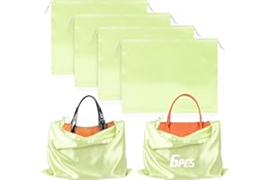 BILIPLE Schuhtasche Kordelzugbeutel,6 Stück Aufbewahrungsbeutel Aufbewahrungstasche aus Seide Handtaschen-Organizer Kordeltasche für Handtasche Geldbörse Taschenbücher Schuhe Stiefel (Grün)