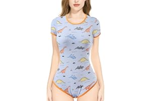 CutiePlusU Body en coton avec boutons à l'entrejambe Barboteuses pour adultes Basics Print Onesie