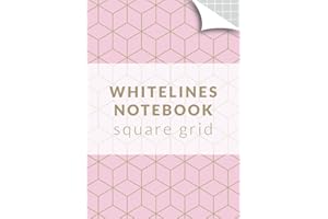 Whitelines notebook square grid: grey background white square pages for drawing writing engineer and journaling with marble cover